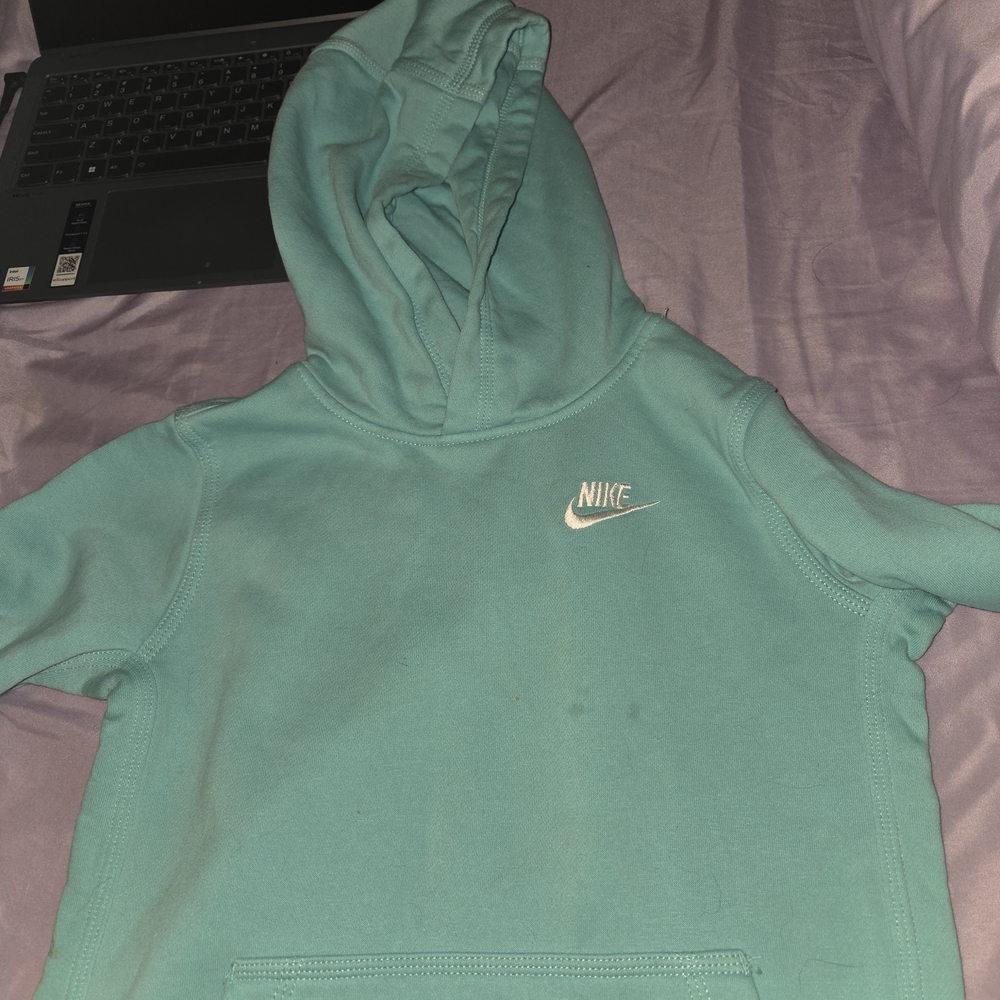 Nike Teal Hoodie with Small Swoosh Logo